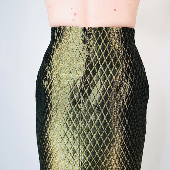 Versace Gianni Couture Metallic Quilted Skirt 0493 - Picture 5 of 8
